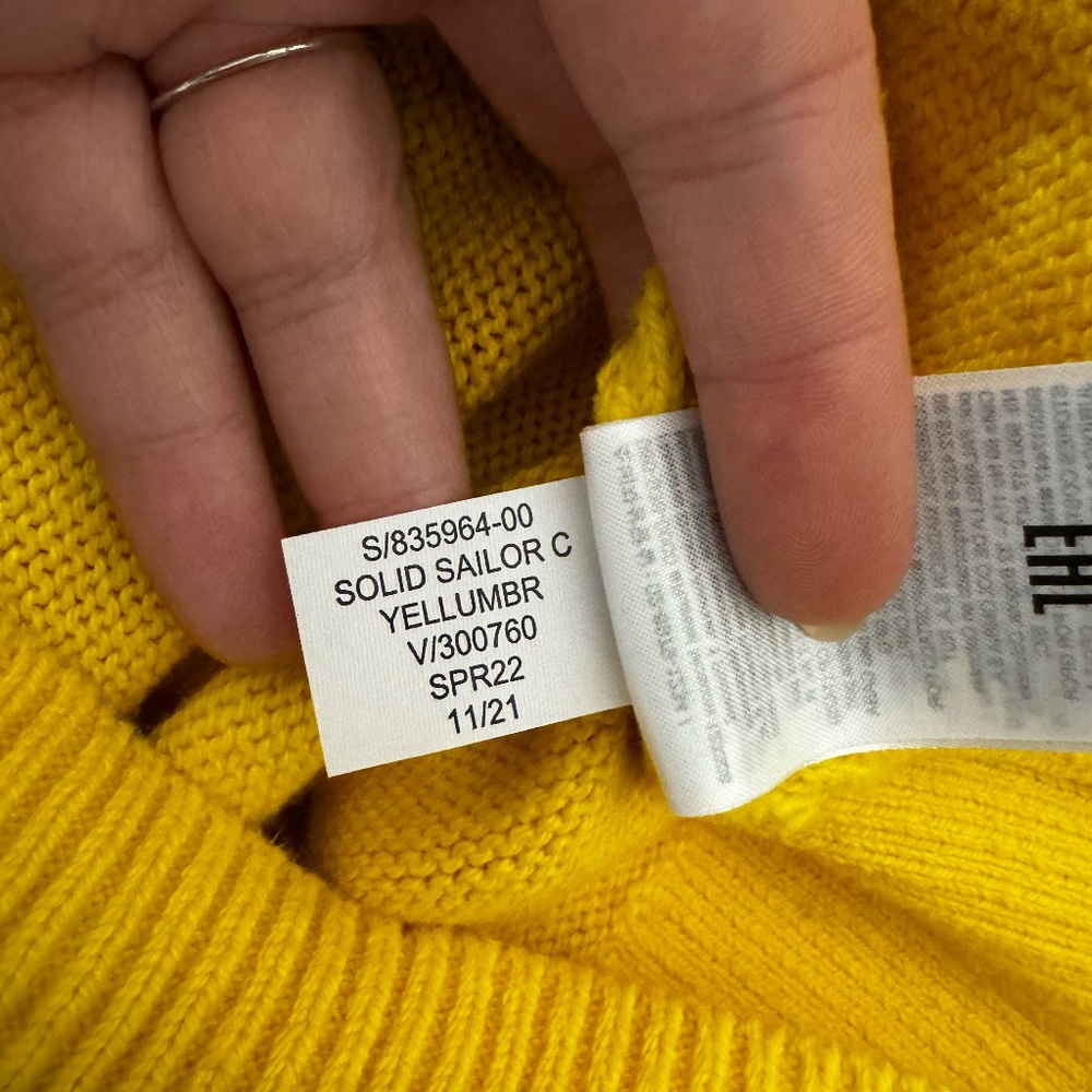 Banana Republic Lemon Zest Yellow Organic Cotton Sailor Sweater - Picture 6 of 6